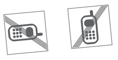 Handy -Verbot Piktogramme, 2 x A5