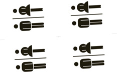 WC-Piktogramm, 4 x A6