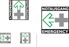 Piktogramm Notausgang links 